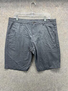 Hugo Boss Shorts Mens 36 Gray Check Chino Flat Front 10 Inseam Casual Summer
